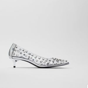 Zara jewelled kitten heels